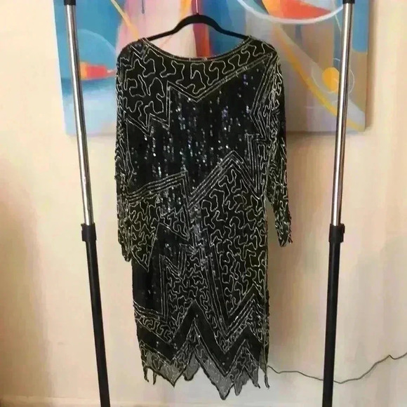 Women’s Silk Beaded Dress, L - Picture 1 of 9